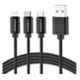 Ambrane Trio-11 3 in 1 2.1A Black Fast Charging Braided Cable