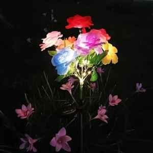 Gigalumi GL-914 Warm White Solar LED Rose Garden Light with 2V Panel, 600mAh Battery & 7 Flower Head Stake
