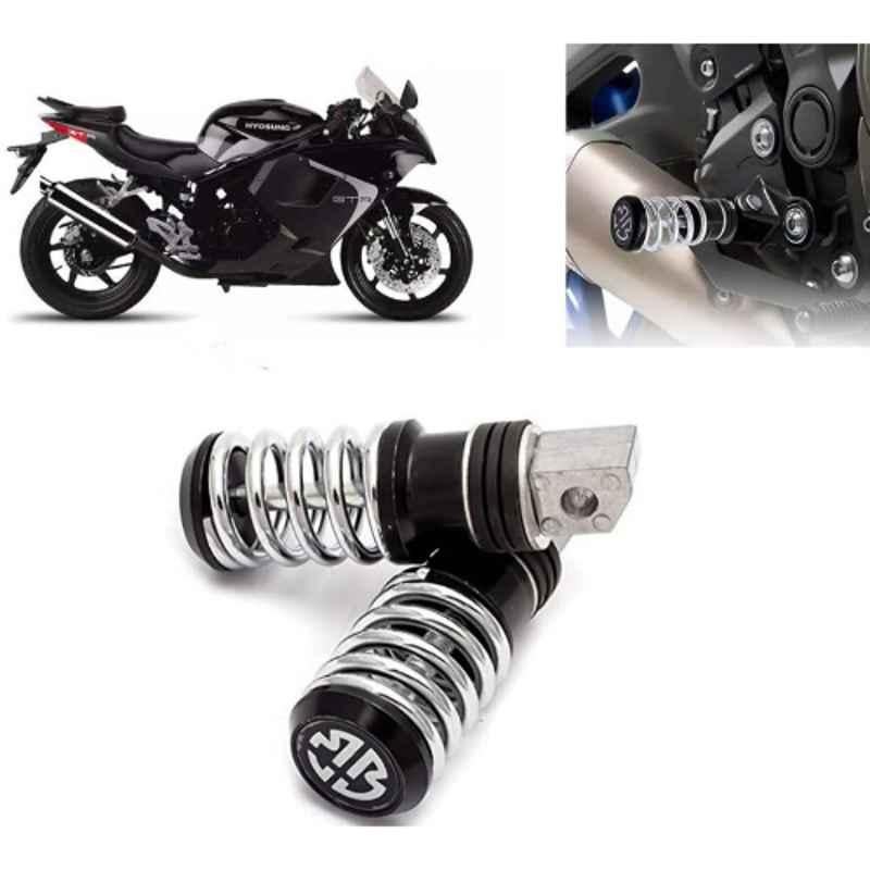 Auto Pearl 2 Pcs Steel Black Foot Rest Spring Coiled Set for GT250R