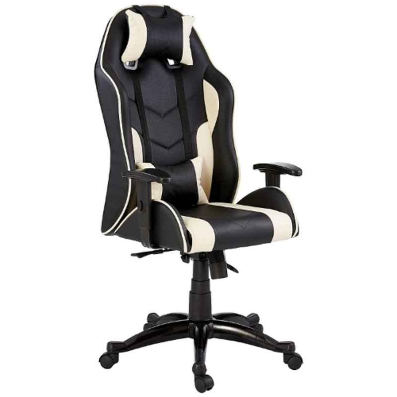 Modern India Seating Leatherette Cream & Black High Back Gaming Chair, MISG14
