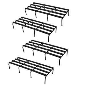 IFFCO Urban Gardens 24 inch Iron Black Rectangular Plant Stand for Indoor & Outdoor (Pack of 4)