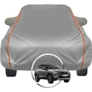 Allextreme Polyester Grey Piping Car Cover with Triple Stitched Reflective Piping for Tata Safari New Fits All Model & Year, TATA-SFR