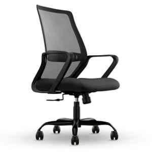 CELLBELL Desire Pro Mesh Medium Back Black Ergonomic Office Chair with Lumbar Support & Height Adjustable