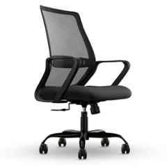 CELLBELL Desire Pro Mesh Medium Back Black Ergonomic Office Chair with Lumbar Support & Height Adjustable