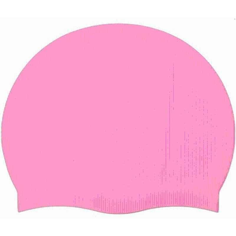 Matrica Pink Water Resistant Elastic Swimming Cap for Women & Men, Size: Free