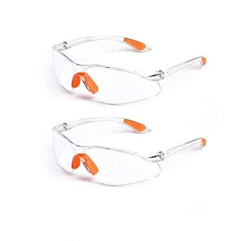 Polycarbonate Anti Fog & Anti Scratch Windproof Wraparound Safety Goggle (Pack of 2)