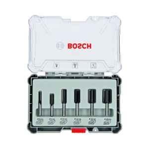 Bosch 6 Pcs Carbide Black & Grey Router Bit Set, 2607017466