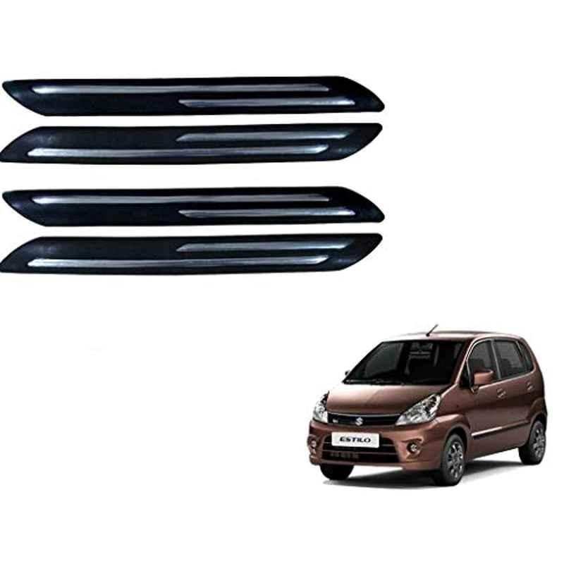 Kozdiko 4 Pcs Double Chrome Bumper Protector Black Set for Maruti Suzuki Zen Estilo