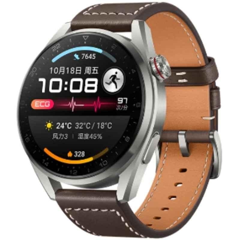 Huawei Watch 3 Pro 1.43 inch Brown Fitness Tracker Smart Watch, HUW-WATCH3PRO-TGRY