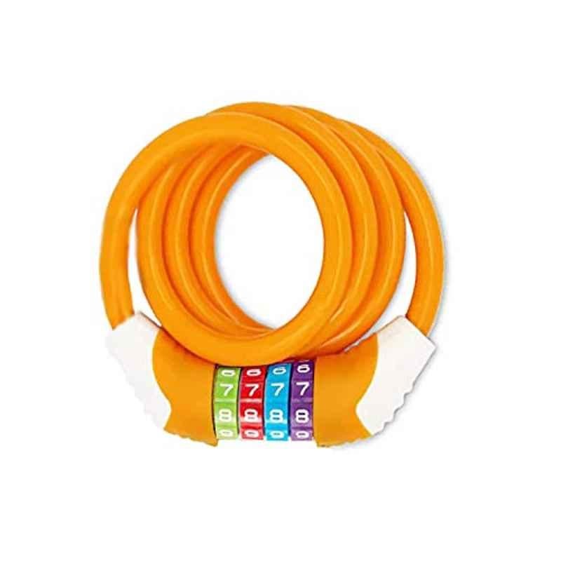 4ft Plastic Orange Secure Resettable Combination Bi-cycle Cable Lock