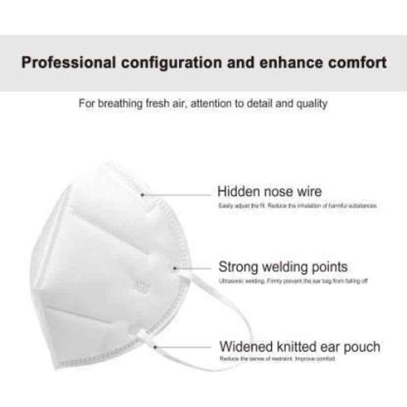 Wellstar N95 5 Layer Premium Quality Respirator Face Mask, (Pack of 10)