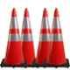 Ladwa 750mm 2.8kg PVC Traffic Safety Cone with 4m Chain & 4 Hooks (Pack of 4)