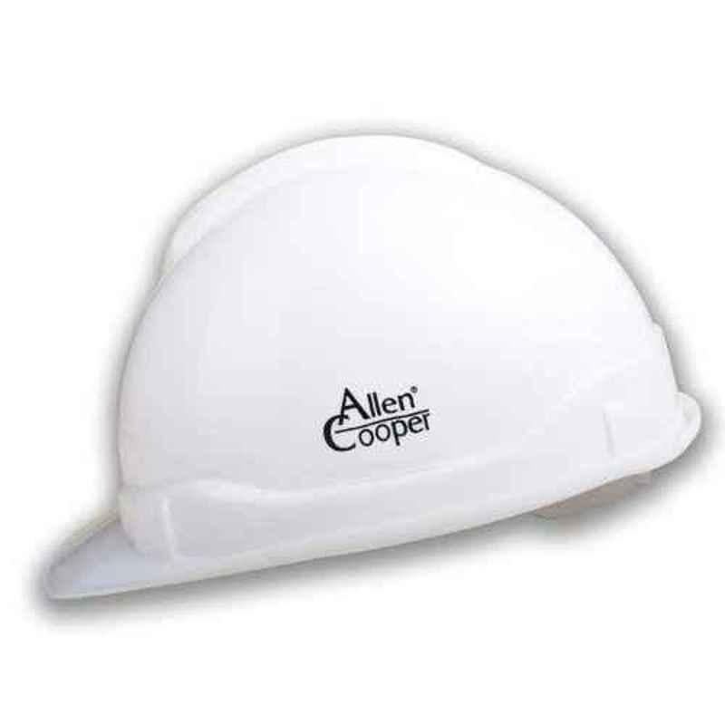 Allen Cooper 600mm HDPE White Ratchet Type Safety Helmet with Chin Strap