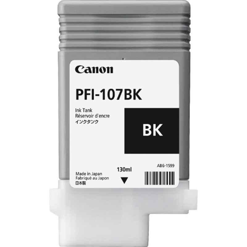 Canon PFI-107BK 130ml Black Ink Tank Cartridge for iPF 770 Plotter, 6705B001
