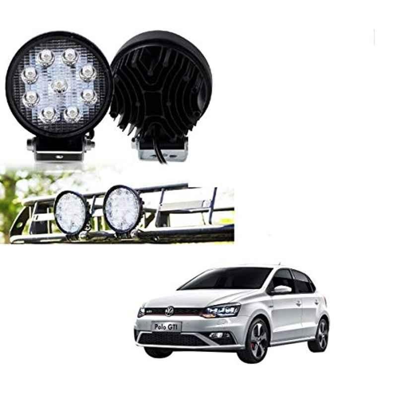 Kozdiko 2 Pcs 27W 4 inch 9 LED Waterproof Round White Fog Light Set with Mounting Brackets for Volkswagen Polo GTI, kozd_20030