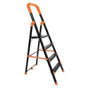 Mizu Mystic 4 Step Aluminium Black Premium Foldable Ladder with Platform & 5 Years Warranty