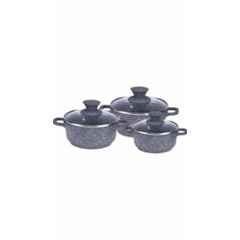 Wonderchef 3 Pieces Induction Base Grey Casserole Set with Lid (Pack of 2)