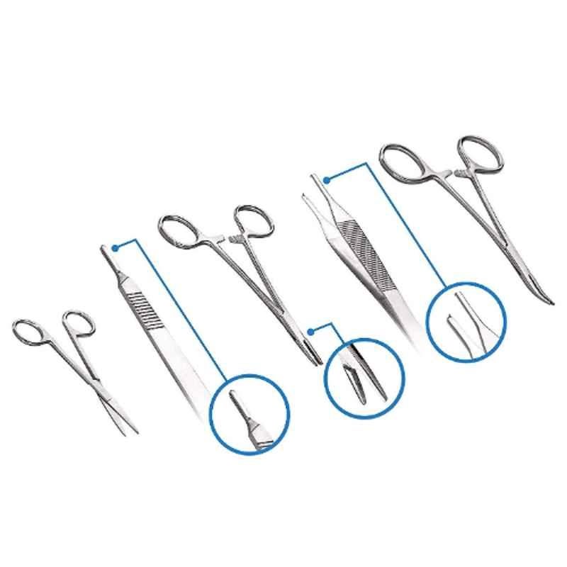 Forgesy 5 Pcs Stainless Steel Surgical Complete Forceps Suturing Kit, X69