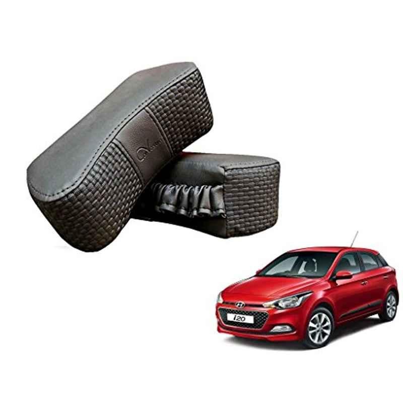 Kozdiko 2 Pcs Memory Foam Grey Luxurious Neck Rest Cushion Pillow Set for Hyundai i20 Elite