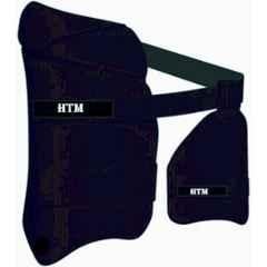 HTM Pro Cricket Thigh Pad & Inner Thigh Pad for Right Handed Youth Cricket Guard Combo (Black)