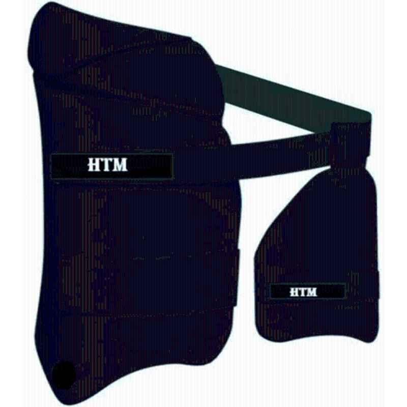HTM Pro Cricket Thigh Pad & Inner Thigh Pad for Right Handed Youth Cricket Guard Combo (Black)