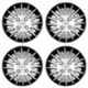 Prigan 4 Pcs 14 inch Black & Silver Press Fitting Wheel Cover Set for Honda Jazz (Diesel)