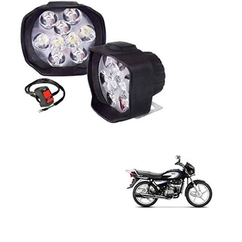 Kozdiko 2 Pcs Sheen 15W 9 LED 6000k Transformer Bumble Bee Style LED Fog Light Set for Hero Splendor Pro, koz_81326