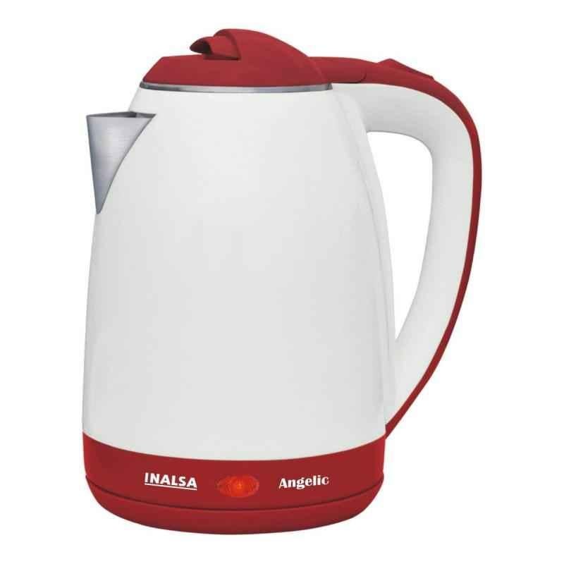 Inalsa 1.8L White & Red Angelic Electric Kettle