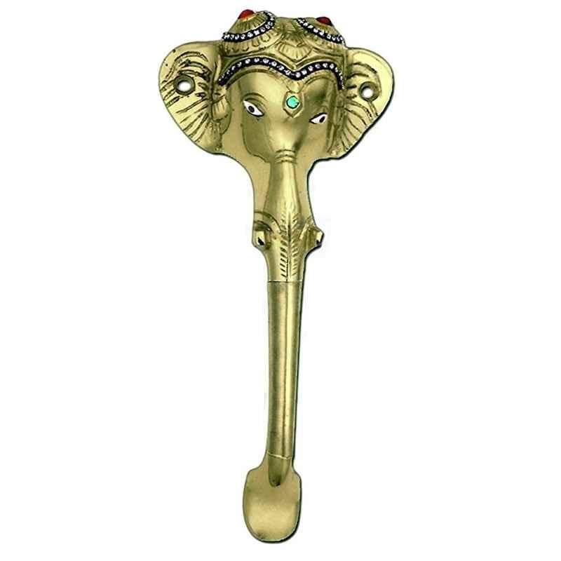 Smart Shophar 8 inch Brass Antique Ganesha Ekadanta Pull Handle, SHA10PH-EKAD-AN08-P1