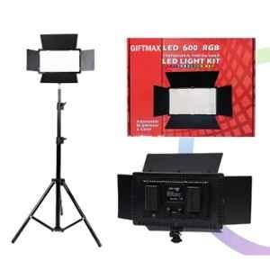 Gift Max 50W 3200-5600K Rechargeable 600 RGB Professional Photo & Video LED Light Kit with 7ft Tripod Stand, Power Adapter, Ball Head & Remote