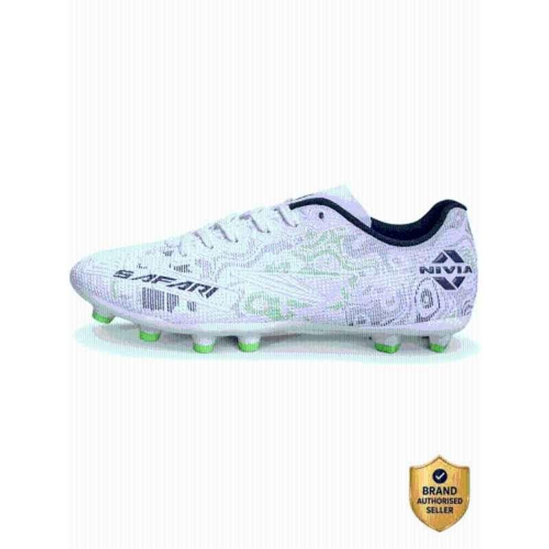 Nivia FB-1415WG11 White Football Shoes for Men, Grey, Size: 9