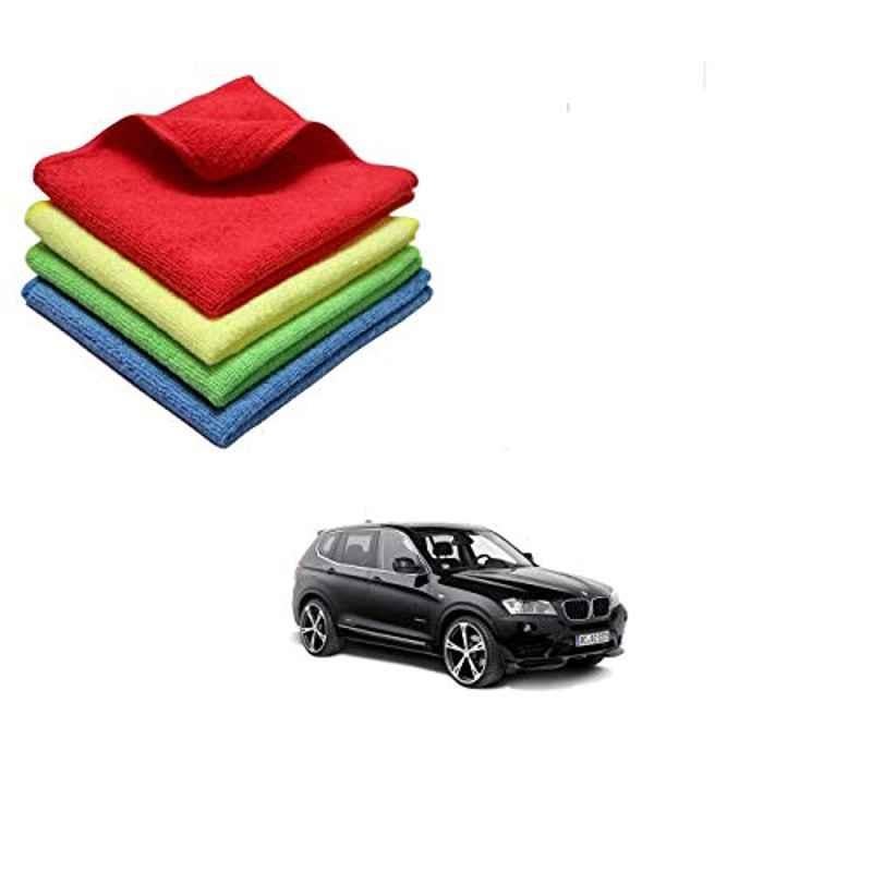 Kozdiko 40x40cm 300GSM Microfiber Cleaning Cloth for BMW X3 (Pack of 4)