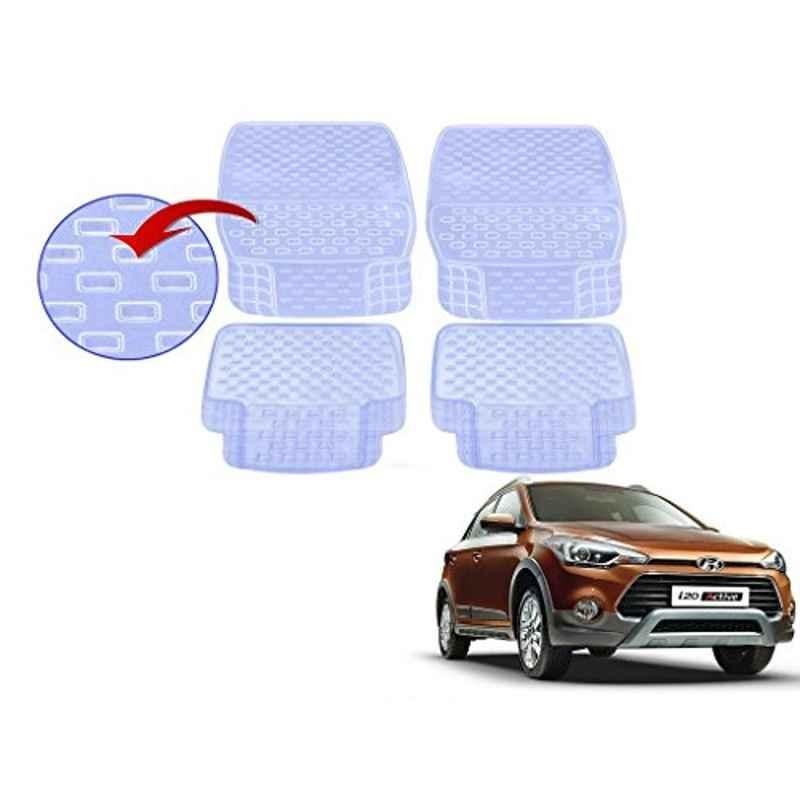 Kozdiko 93043 4 Pcs Rubber & PVC Clear Car Floor Mat Set for Hyundai i20