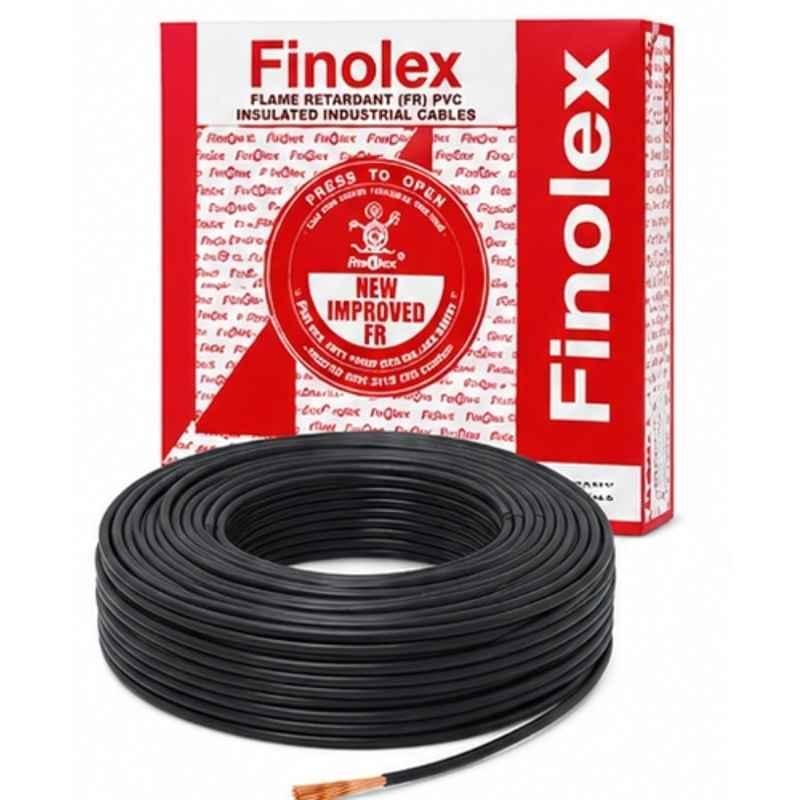 Finolex Silver 1.5 Sqmm Single Core Black Copper Flame Retardant PVC Insulated Industrial Cable, Length: 90 m