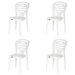 Supreme Oak Milky White Chairs (Pack Of 4)