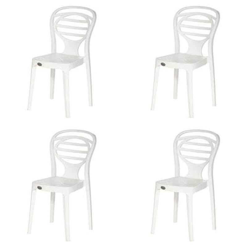 Supreme Oak Milky White Chairs (Pack Of 4)