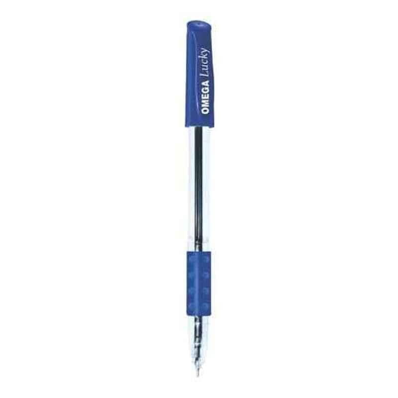 Omega Lucky 125 Pcs Blue Gripper Ball Pen Set (Pack of 25)