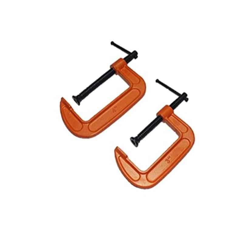 Denfos 4 inch Cast Iron Orange C-Clamp