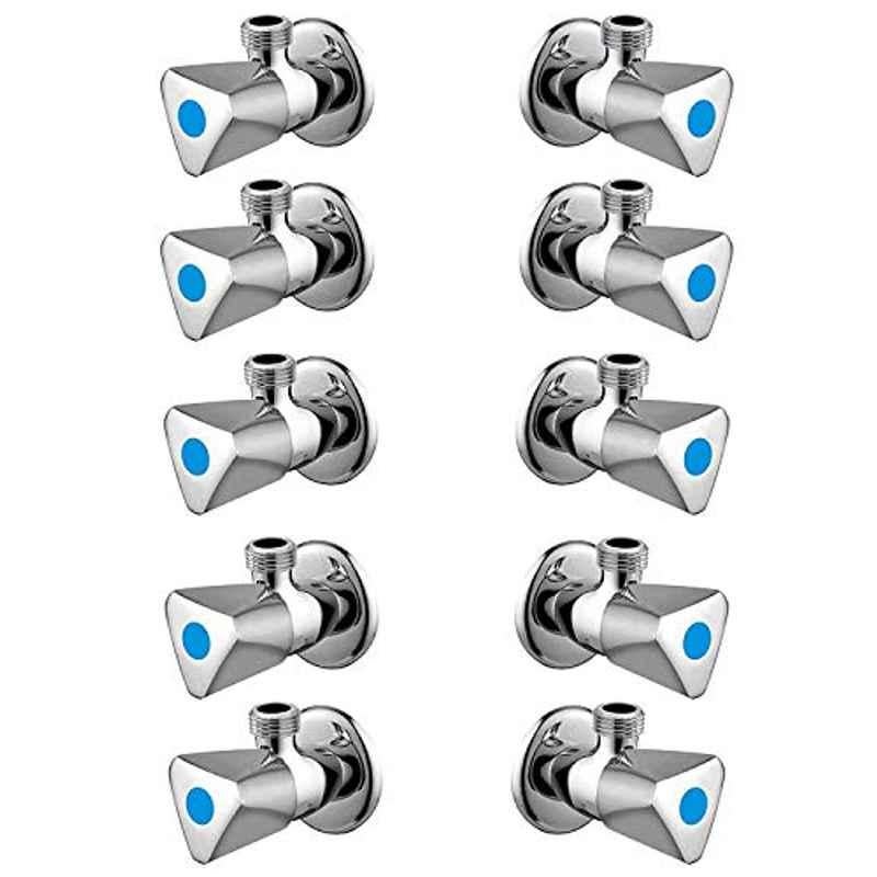 Zesta Jazz Stainless Steel Chrome Finish Angle Valve with Flange (Pack of 10)