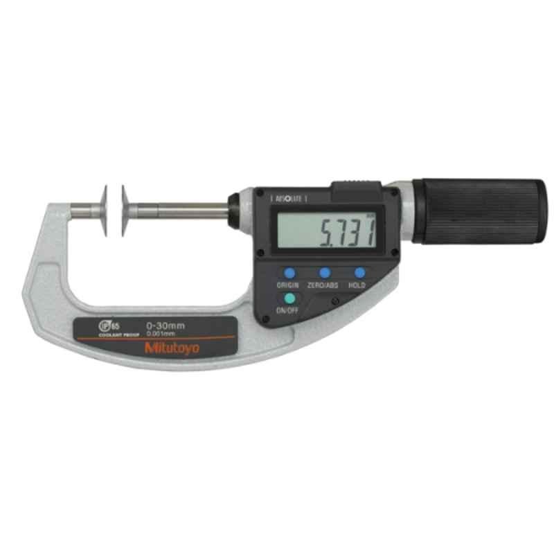 Mitutoyo 0-30.48mm Non-Rotating Spindle Disk Digital Micrometer, 369-421