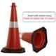 Ladwa 750mm Red & Black PVC Traffic Safety Cones with Reflective Strips Collar (Pack of 8)