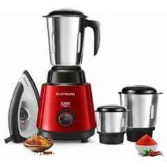 Longway Super Pro 500W ABS Plastic Red Wine & Black Mixer Grinder with 3 Jars & Kwid 1100W Dry Iron Combo & 2 Years Warranty