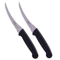 Kohe 213 Stainless Steel Black Serrated Utility Kitchen Knife for Fruits & Vegetables, 1241.2 (Pack of 2)