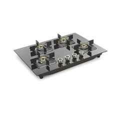 Padmini 4 Burner Stainless Steel Black Automatic Ignition Glass Top Gas Stove, Gas Hob CS-406 GL IB HF