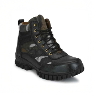 ArmaDuro AD1001 Leather Steel Toe Black Work Safety Shoes, Size: 8