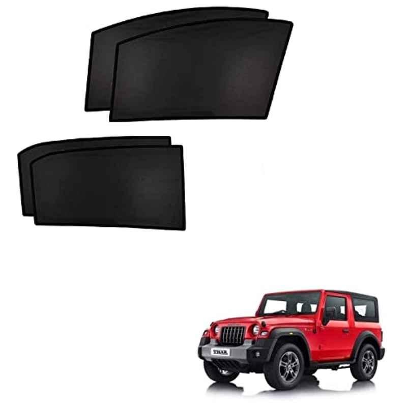 Kozdiko 4 Pcs Custom Fit Non Magnetic Curtains Mesh Car Sun Shade Set for Mahindra Thar 2021-Present