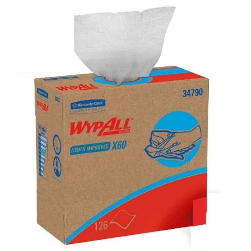 Wypall X60 126 Sheets Reusable Wipes in Convenient Pop-Up Box, 34790 (Pack of 10)