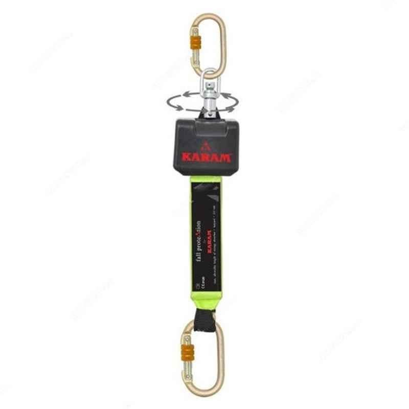 Karam 47mmx2.5m Black Swivel Retractable Fall Arrester, PN2002-SW