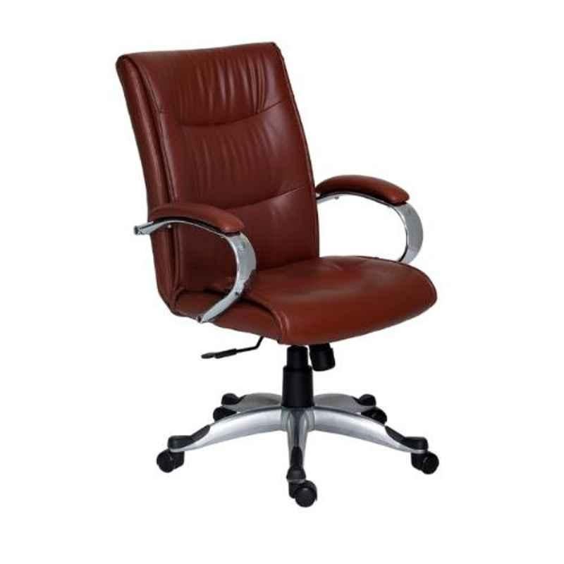 Buy Mezonite High Back Leatherette Brown Office Chair, Dimensions: 95x45x60  cm Online At Price ₹5799