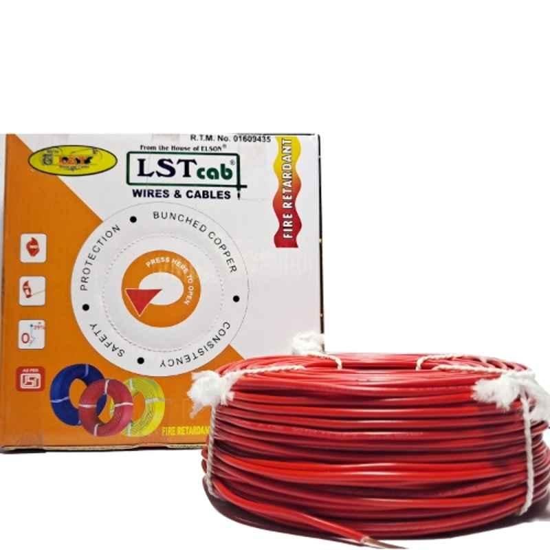 LST CAB 1.5 Sqmm Single Core Red FR PVC Insulated CCR Copper Wire for Domestic & Industrial Purpose, Length: 58 m